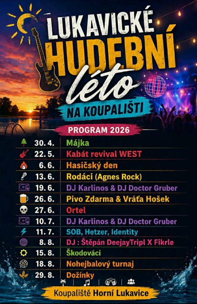 Akce koupaliště Horní Lukavice 2026