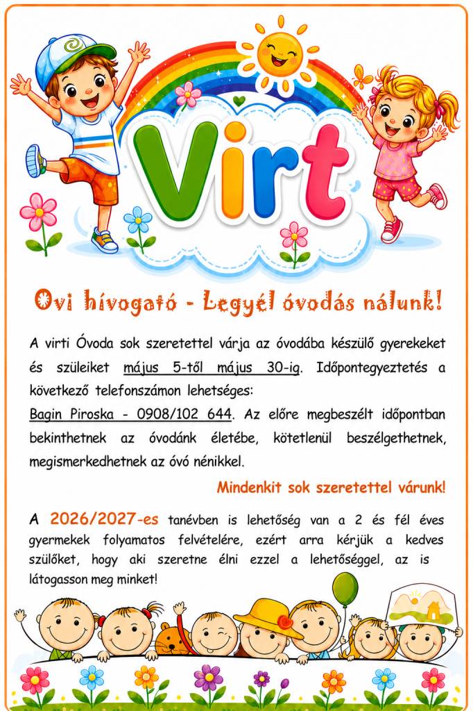 Óvodai beiratkozás Virt