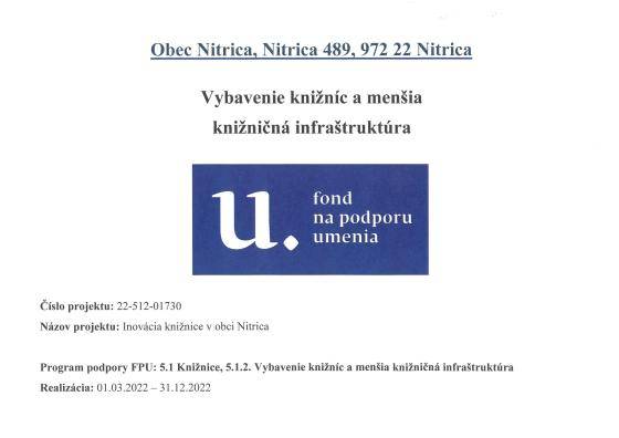 Rozhodnutím ministra životného prostredia Slovenskej republiky o poskytnutí podpory formou dotácie z Environmentálneho fondu v rámci Programu obnovy dediny číslo 56695/2022 zo dňa 05.10.2022 vydaného podľa § 4 ods. 6 zákona o Environmentálnom fonde nám bola na základe žiadosti príjemcu dotácie ...