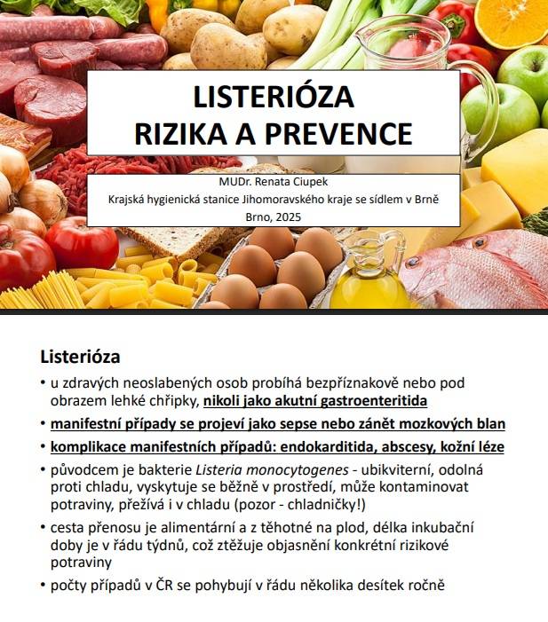Krajská hygienická stanice Jihomoravského kraje upozorňuje na vzestup případů listeriózy. Toto onemocnění je nebezpečné zejména pro těhotné ženy, u nichž může vést k vážným komplikacím. Aby se předešlo infekci, je důležité dodržovat hygienická pravidla při přípravě a skladování potravin.