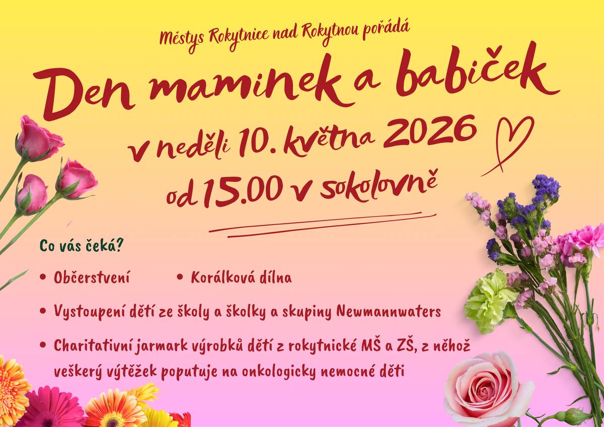 V neděli 10. května od 15:00 v sokolovně.