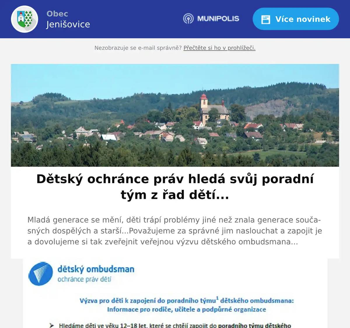 Mladá generace se mění, děti trápí problémy jiné než znala generace současných dospělých a starší...Považujeme za správné jim naslouchat a zapojit je a dovolujeme si tak zveřejnit veřejnou výzvu dětského ombudsmana...