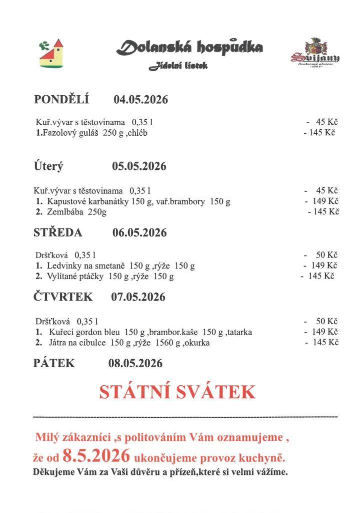 Jídelní lístek