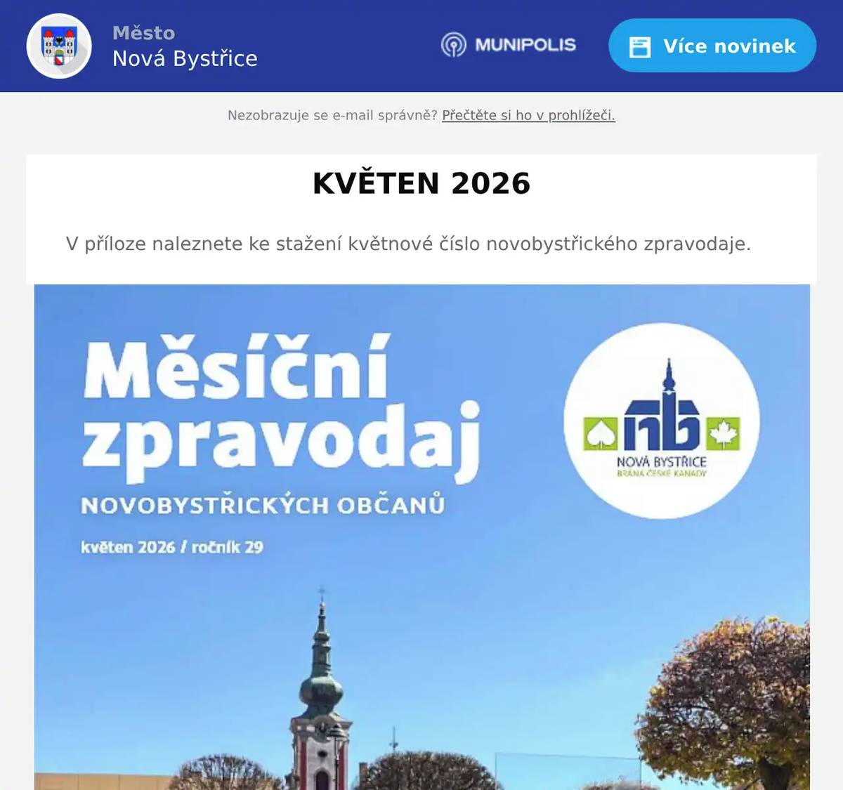 V příloze naleznete ke stažení květnové číslo novobystřického zpravodaje.