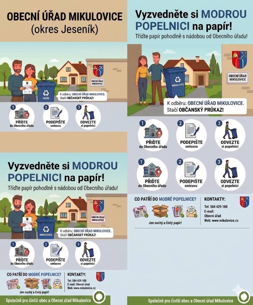 vyzvedněte si modrou popelnici na papír