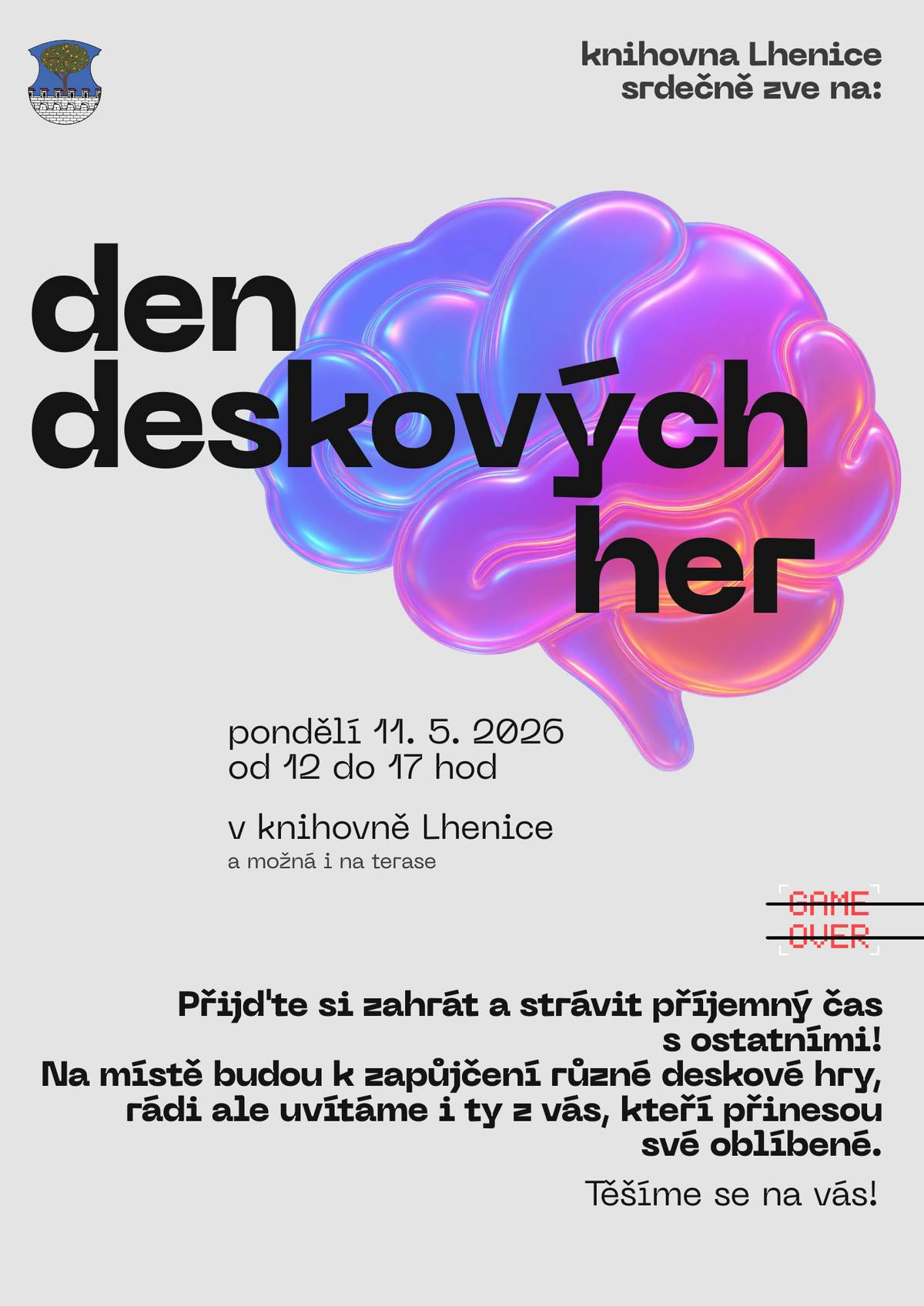 Knihovna Lhenice zve v pondělí odpoledne všechny děti na DEN DESKOVÝCH HER, kde si můžou zahrát oblíbené hry i poznat nové! 🎲