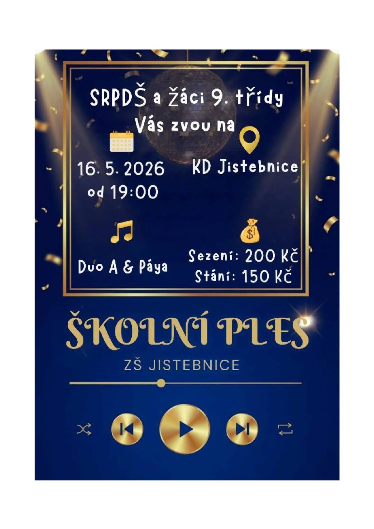 16. května 2026 od 19:00 hod. - KD Jistebnice