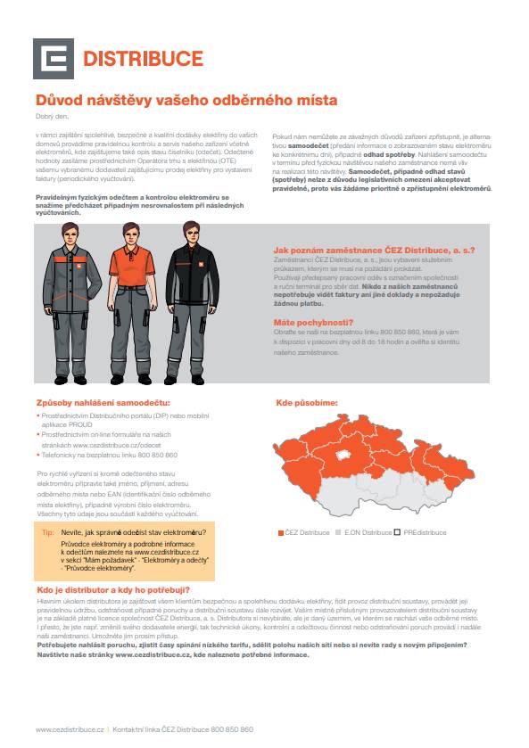ČEZ Distribuce - Předodečtová kampaň