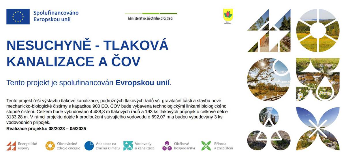 Tento projekt řeší výstavbu tlakové kanalizace, podružných tlakových řadů vč. gravitační části a stavbu nové mechanicko-biologické čistírny s kapacitou 900 EO. ČOV bude vystavena technologickými linkami biologického stupně čištění.