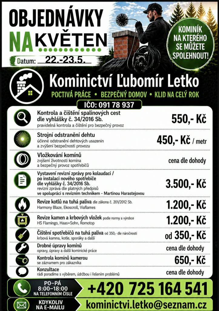 Kominické práce.