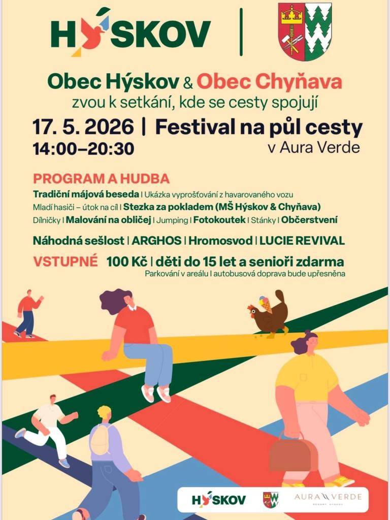 17.5.2026 od 14:00-20:30 Festival, který spojuje ... na půl cesty mezi Hýskovem a Chyňavou v Aura Verde Hýskov