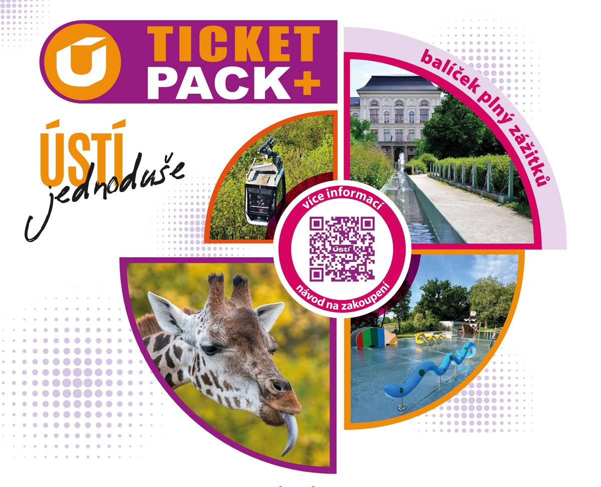 Zoo 🐧, muzeum 🏺, zrcadlové bludiště 🪞, jízda lanovkou 🚡nebo koupaliště 🏊♀️ A co kdyby to všechno šlo…s jednou vstupenkou a 40% slevou? 🎟️  TicketPack je přesně to, co hledáte. Žádné složité plánování. Žádné zbytečné utrácení 🤩 ☝️ A navíc?  Spoustu bonusů a slev u partnerů poskytujících služby v oblasti ubytování 🏠, gastronomie ☕️ a sportovního vyžití 🤸♀️ KDE A JAK TICKETPAK POŘÍDÍTE I DALŠÍ DŮLEŽITÉ INFORMACE ZJISTÍTE NA 👉 www.usti.cz/ticketpack 👈