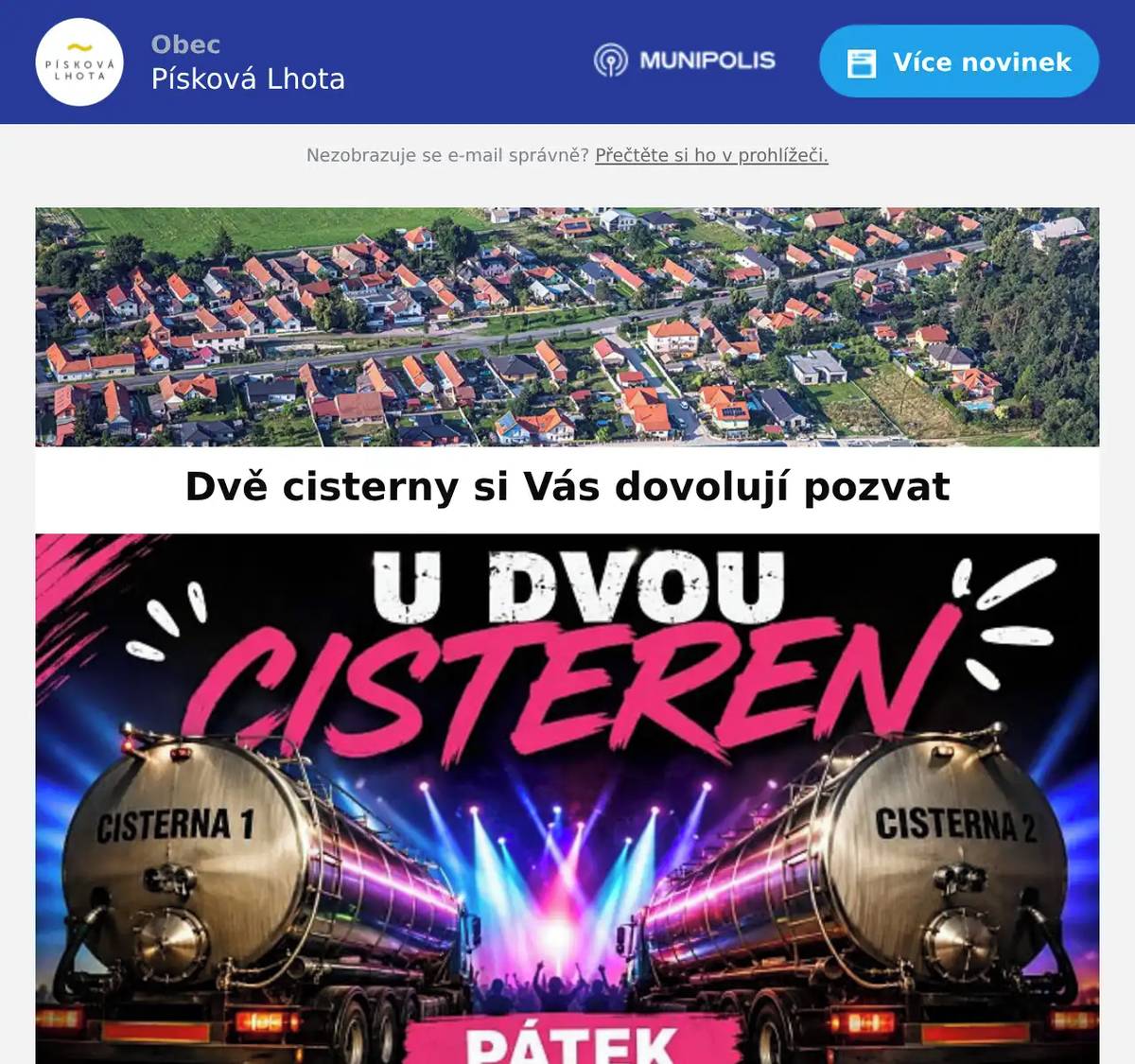 Tohle bude jízda, na kterou se nezapomíná! Přijď to rozbalit U DVOU CISTEREN už tenhle pátek! Čeká tě pořádná nálož hudby, drinky a atmosféra, která tě nenechá v klidu. VSTUPNÉ ZDARMA!!!