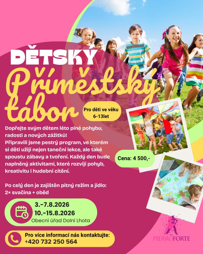 Dětský příměstský tábor pro děti od 6 do 13 let.
