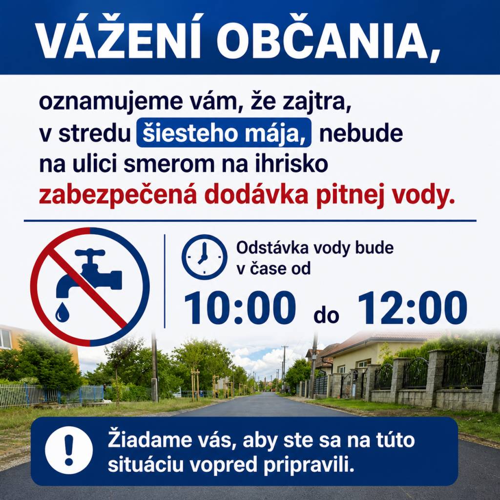 Odstávka vody  Vízszolgáltatás szünetelése