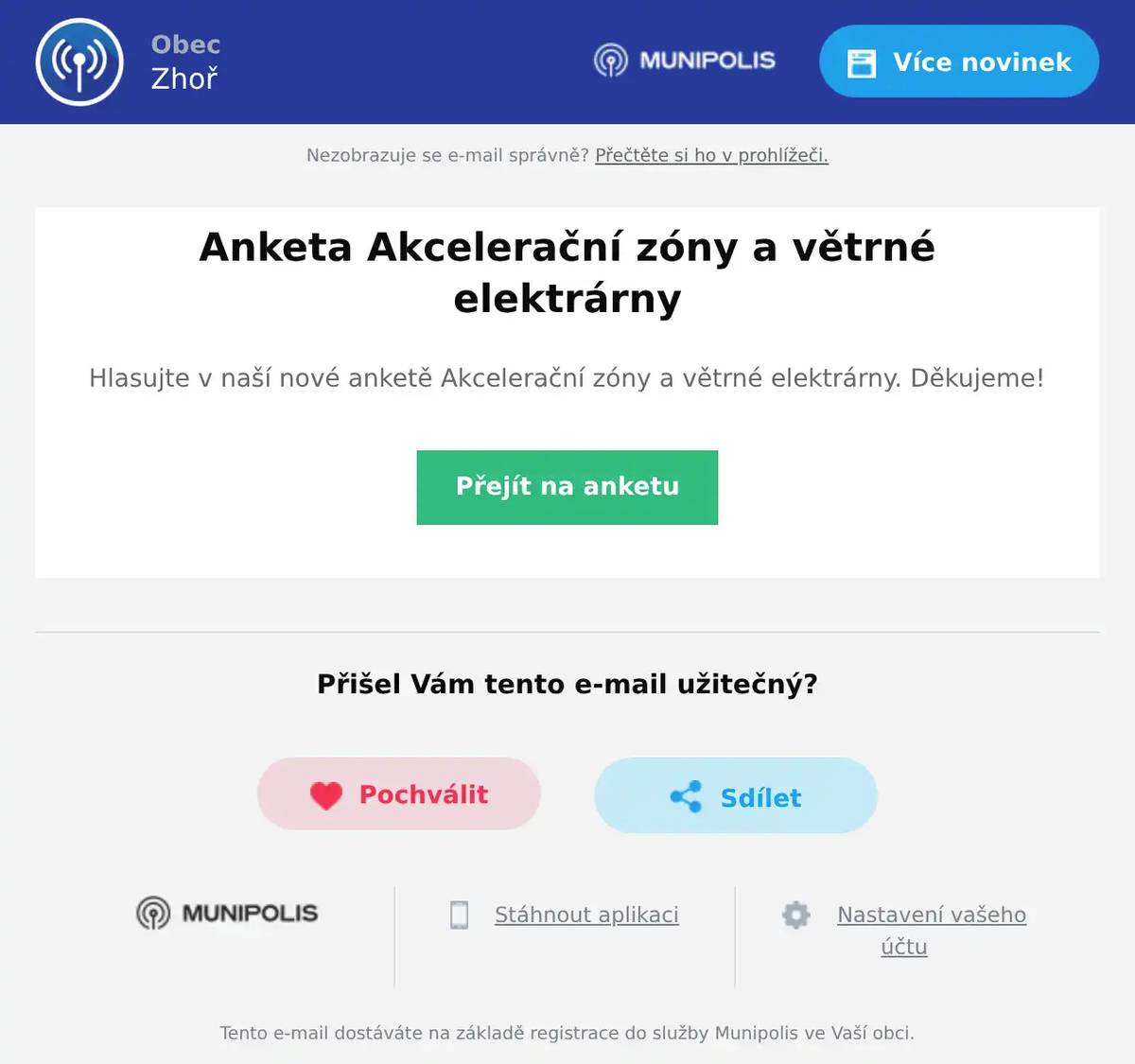 Hlasujte v naší nové anketě Akcelerační zóny a větrné elektrárny. Děkujeme!