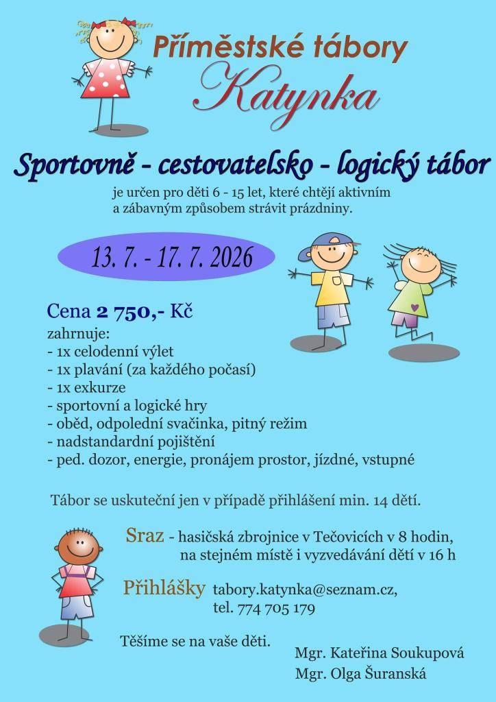 Nabídka příměstských táborů v termínu 13.-17.7.2026.