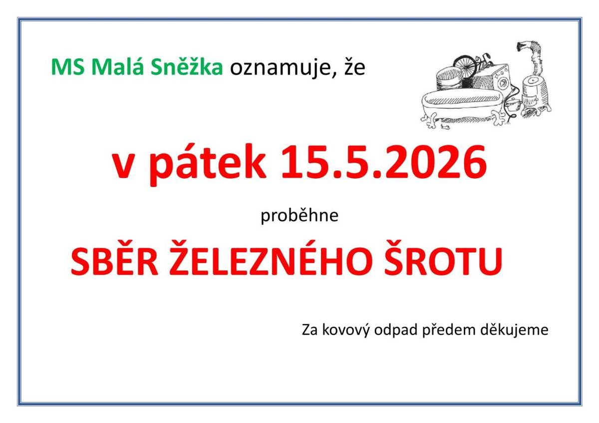 Myslivecké sdružení Malá Sněžka pořádá tradiční sběr.