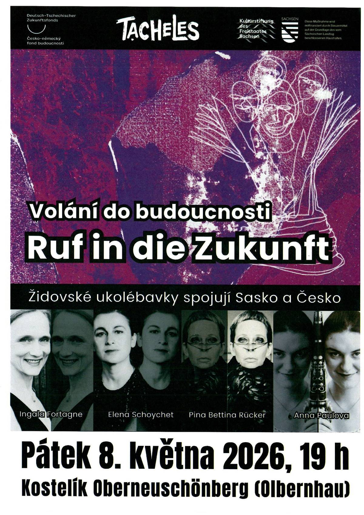 Zajděte si o svátek 8.5.2026 v 19:00 hod k sousedům v Olbernhau poslechnout židovské ukolébavky do kostelíku Oberneuschönberg.
