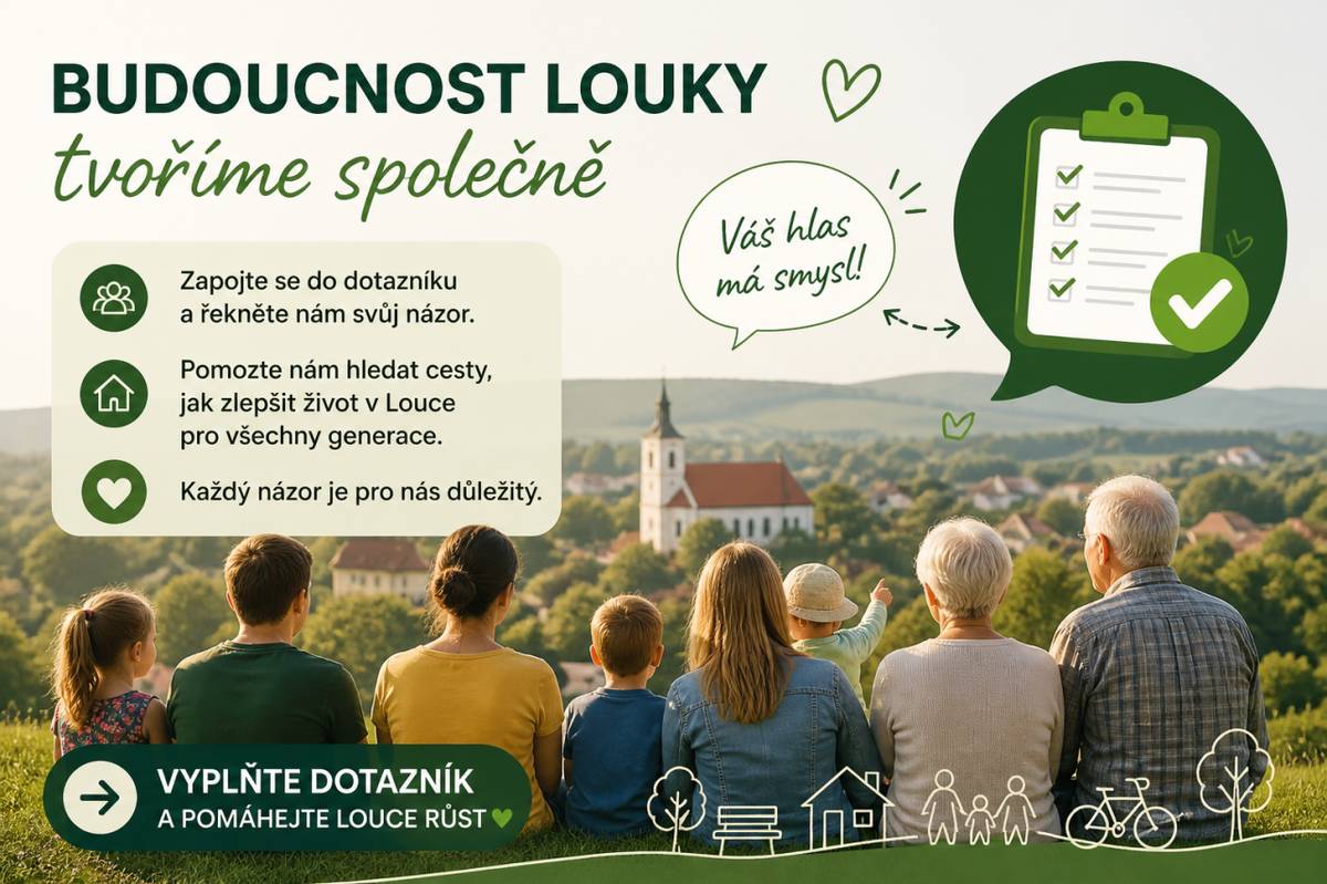 Budoucnost Louky netvoří budovy, ale lidé, kteří v ní žijí. Podělte se o svůj pohled, nápady i zkušenosti a pomozte nám hledat cesty, aby se v Louce dobře žilo všem generacím.
