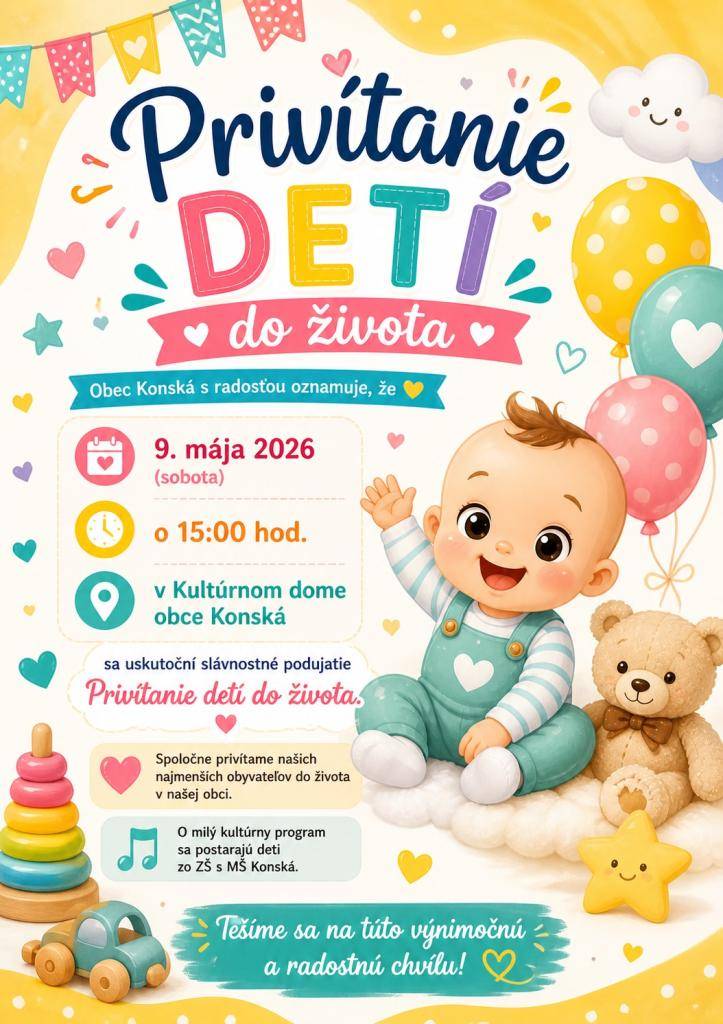 Už čoskoro privítame do života našich najmenších.  Každé jedno dieťatko je malý zázrak, nová nádej a začiatok krásneho príbehu. Prináša do rodín lásku, radosť, ale aj nové sny a očakávania.