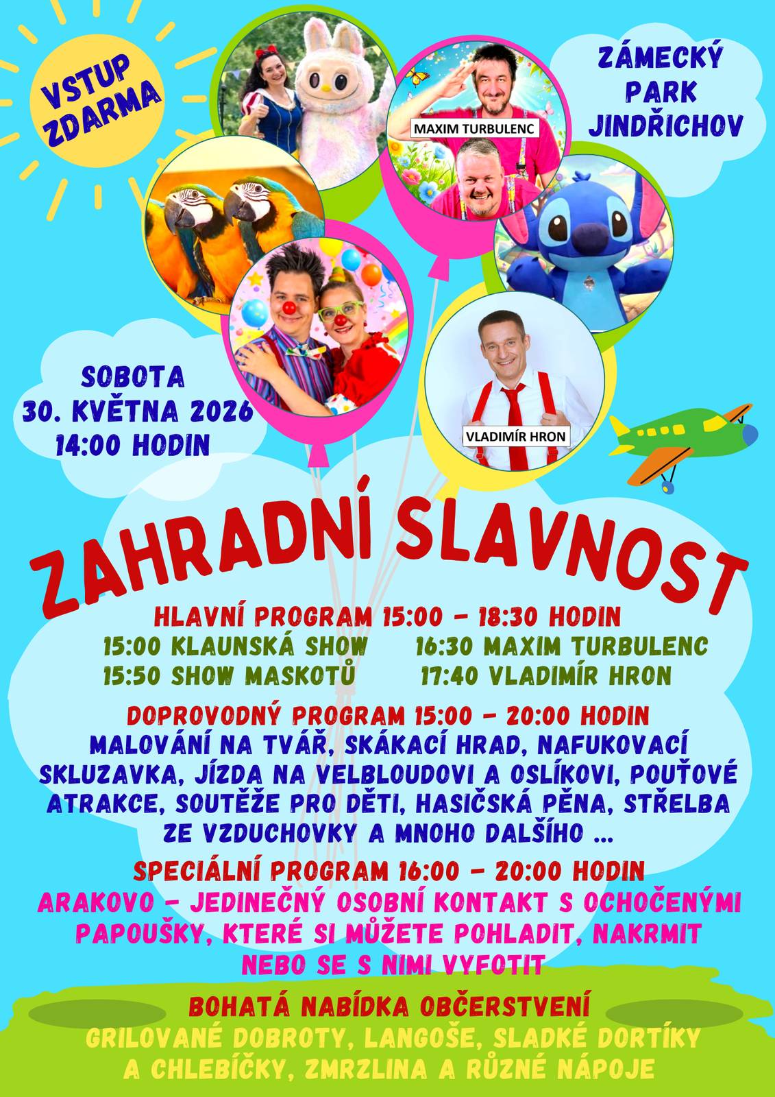 Obec Jindřichov zve všechny do zámeckého parku v Jindřichově na Zahradní slavnost, která se koná v sobotu 30. května 2025 od 14:00 hodin.