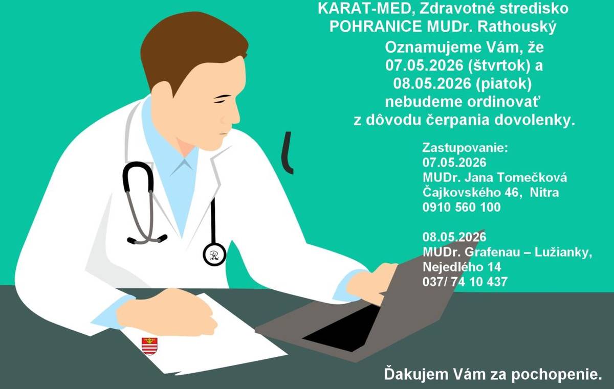 OZNAM MUDr.RATHOUSKÝ   ÉRTESÍTÉS MUDr. RATHOUSKÝ