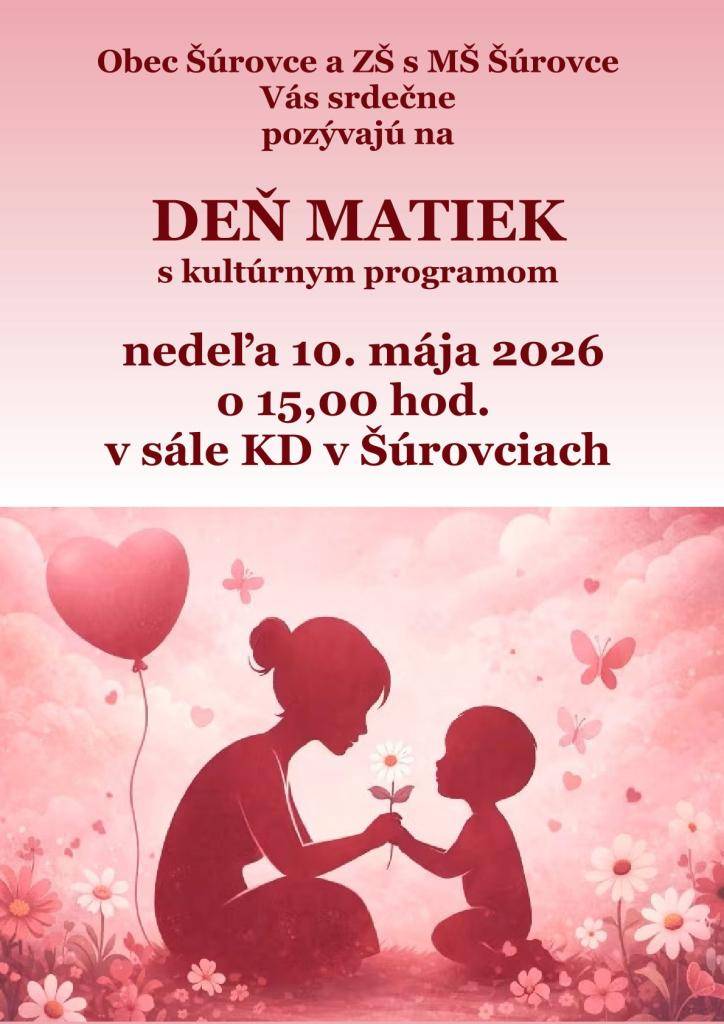 - o 15,00 hod. v sále KD v Šúrovciach