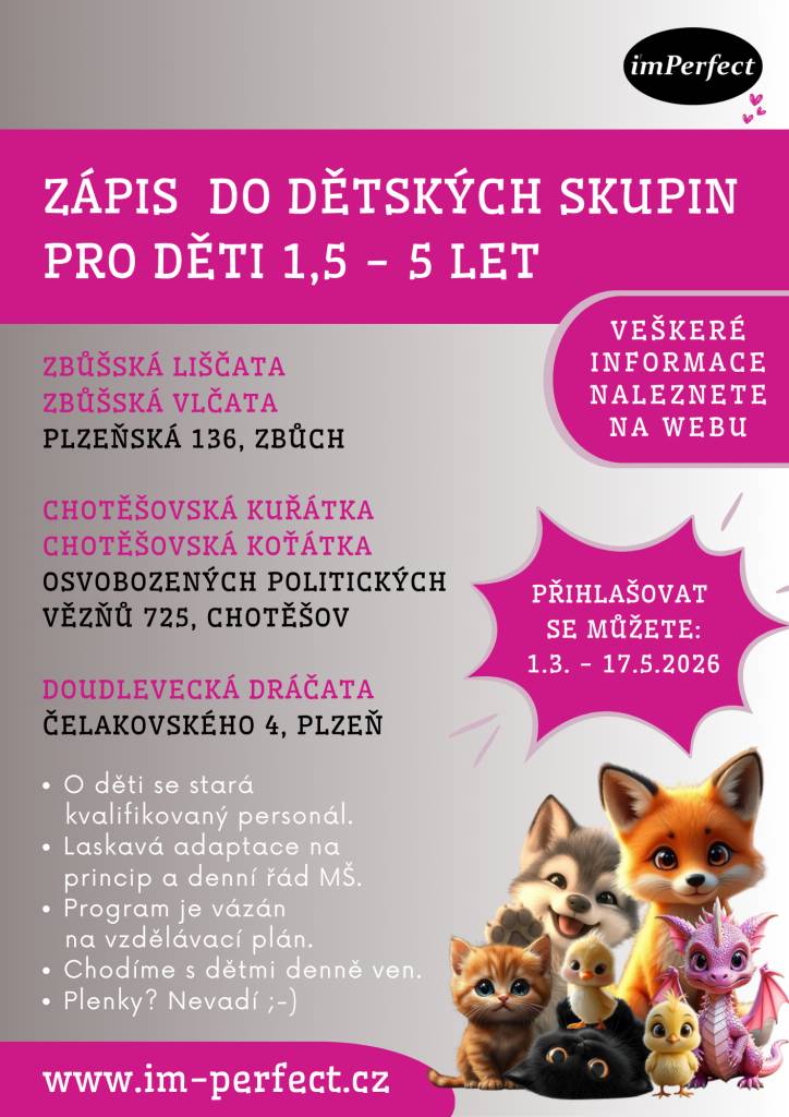 Do konce zápisů zbývají poslední 2 týdny.