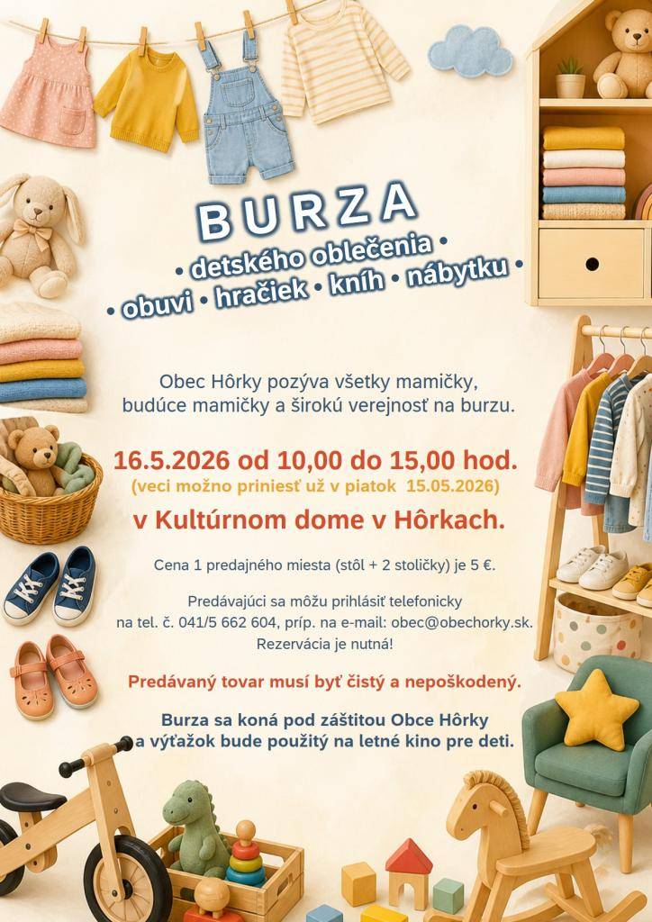 Detské oblečenie, knihy, hračky atď.
