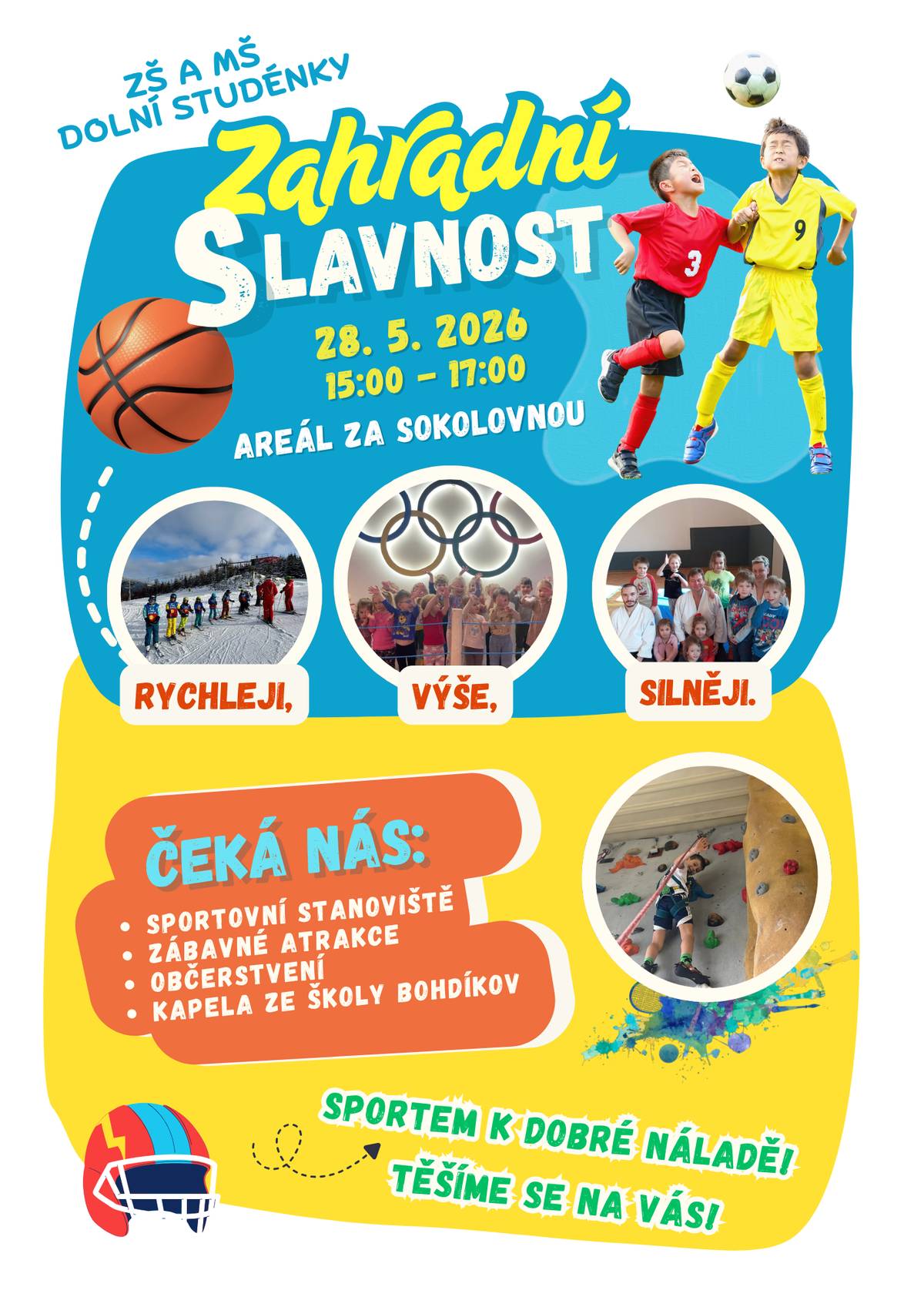 ZŠ a MŠ Dolní Studénky zve všechny děti a rodiče na zahradní slavnost.