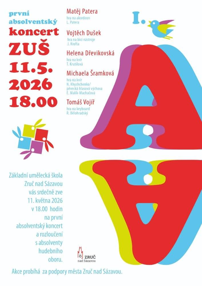 Základní umělecká škola zve na koncert absolventů ZUŠ.