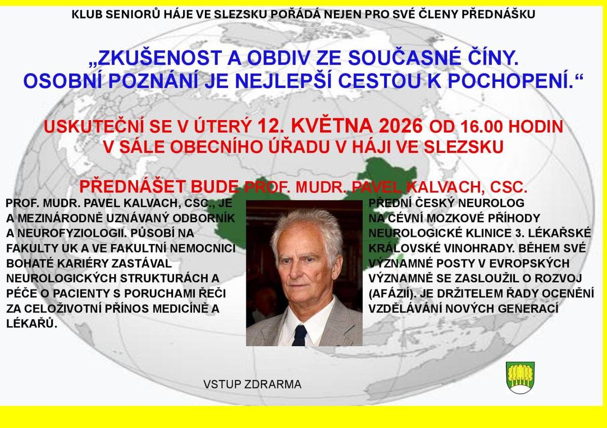 zve Klub seniorů Háje ve Slezsku, vstup zdarma.