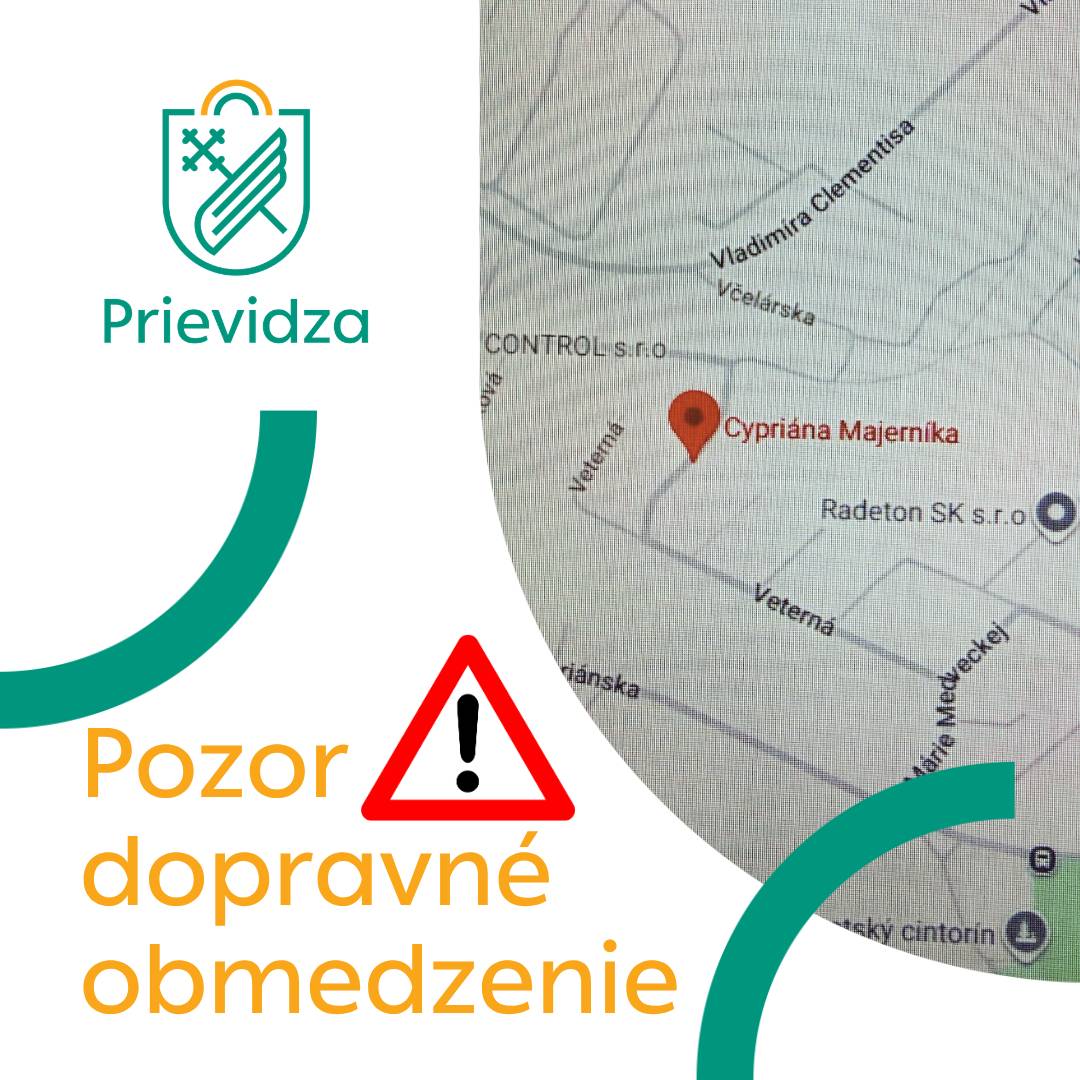 Z dôvodu opravy poruchy na verejnej kanalizácii na ulici C. Majerníka 12 bude cesta uzavretá z oboch strán. Na priľahlých uliciach bude osadené dočasné dopravné značenie. Na odstránení poruchy intenzívne pracuje Stredoslovenská vodárenská prevádzková spoločnosť, a. s.
