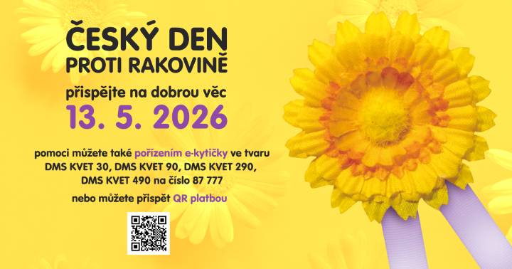 Dne 13.5.2026 se uskuteční 30. ročník této nejstarší sbírkové akce v ČR, při které můžete za žlutý kvítek měsíčku lékařského podpořit boj proti rakovině.