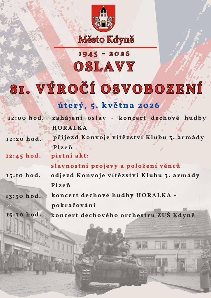 V úterý, 5. května si společně připomeneme 81. výročí osvobození města Kdyně americkou armádou.