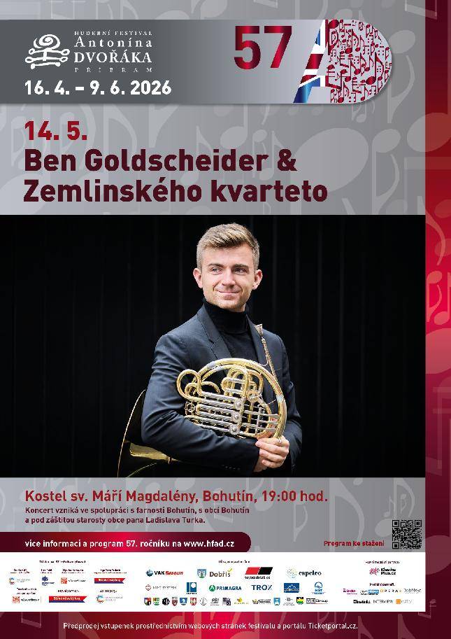 Ve čtvrtek 14. 5. 2026 od 19:00 hod. se uskuteční v kostele sv. Maří Magdalény koncert v rámci Hudebního festivalu Antonína Dvořáka. Všichni jste srdečně zváni.