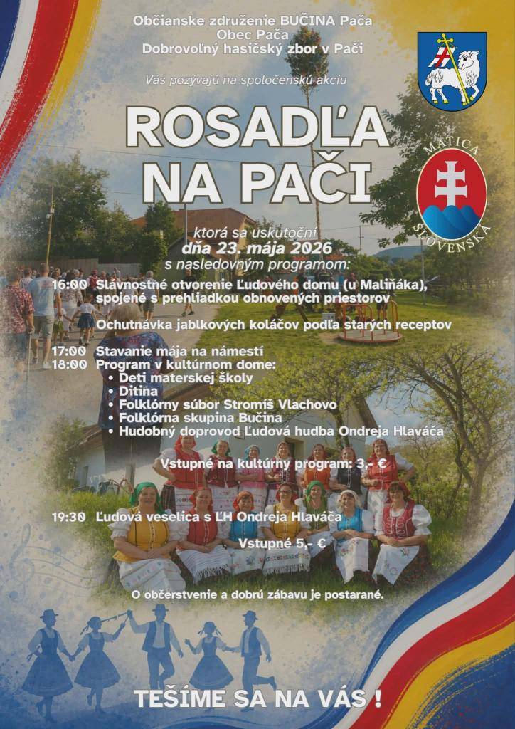 V sobotu 23. mája 2026 sa uskutoční slávnostné otvorenie Ľudového domu, ktoré prinesie bohatý program a zábavu pre všetkých návštevníkov.