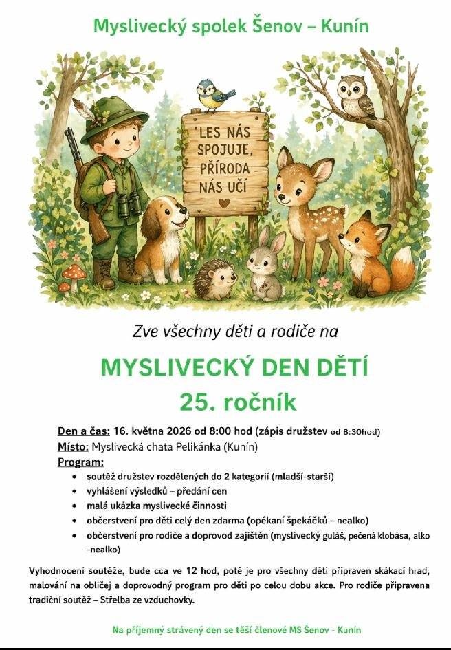 Pozvánka na 25. ročník Mysliveckého dne dětí