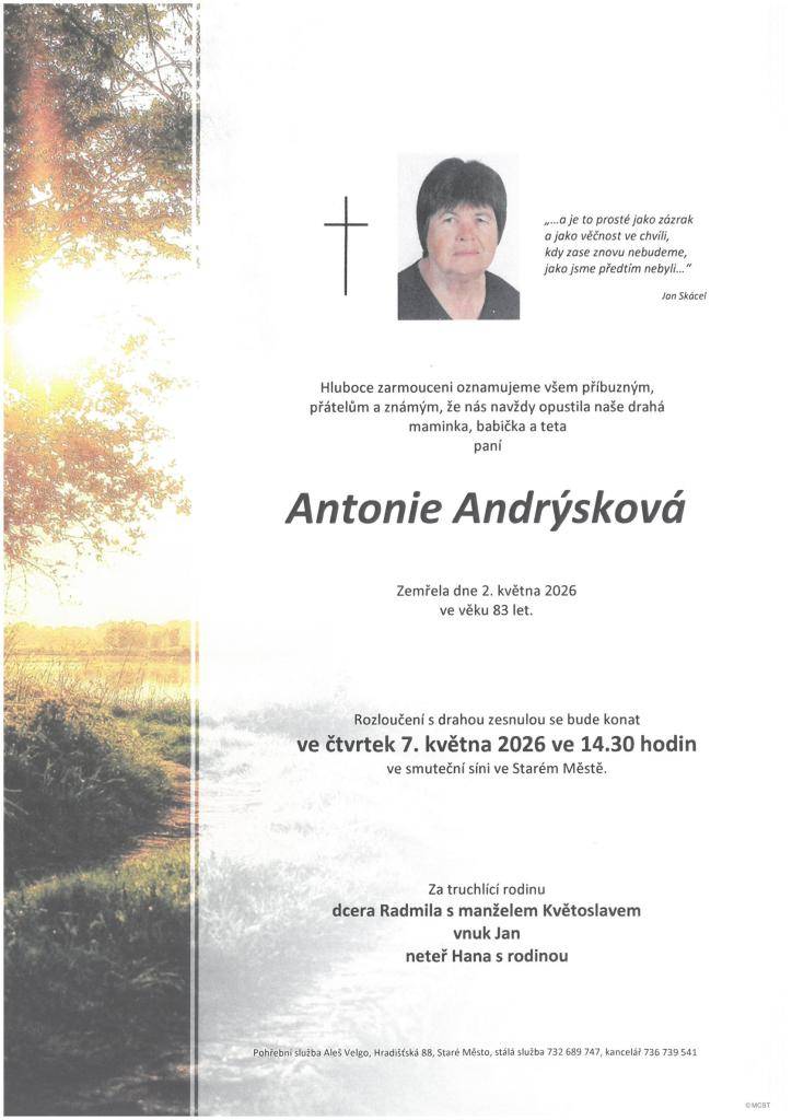 parte Antonie Andrýsková