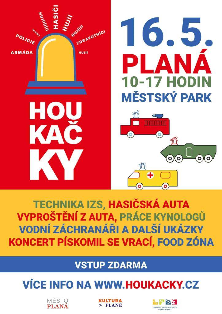 ZÁBAVNÝ DEN PRO CELOU RODINU S FOOD ZÓNOU  Festival, kde se děti i dospělí nejen baví, ale také se dozví spoustu užitečných informací.  Houkačky přivezou již podruhé do Plané den plný zábavy, adrenalinu a různorodé techniky.