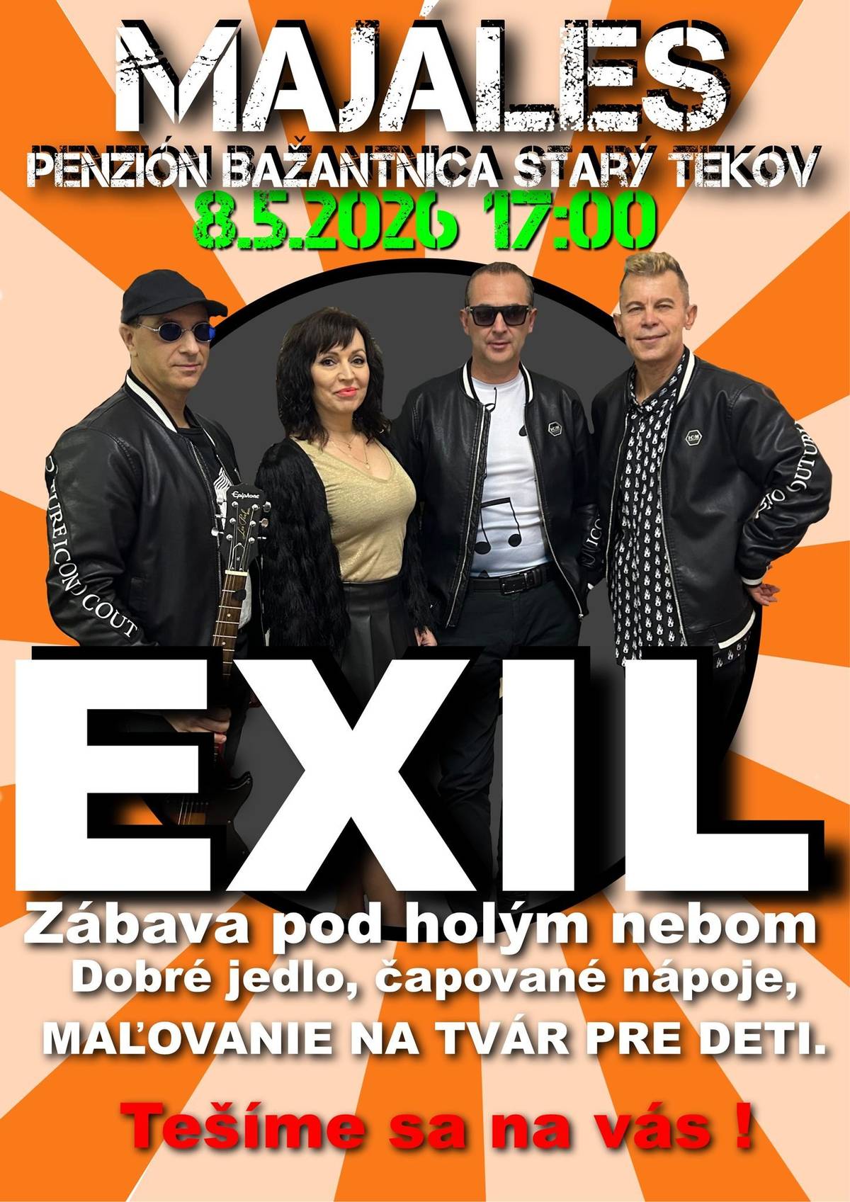 Penzión Bažantnica Vás srdečne pozýva na Majáles v piatok 08.05.2026 o 17,00 hod. Hosťom je skupina EXIL.