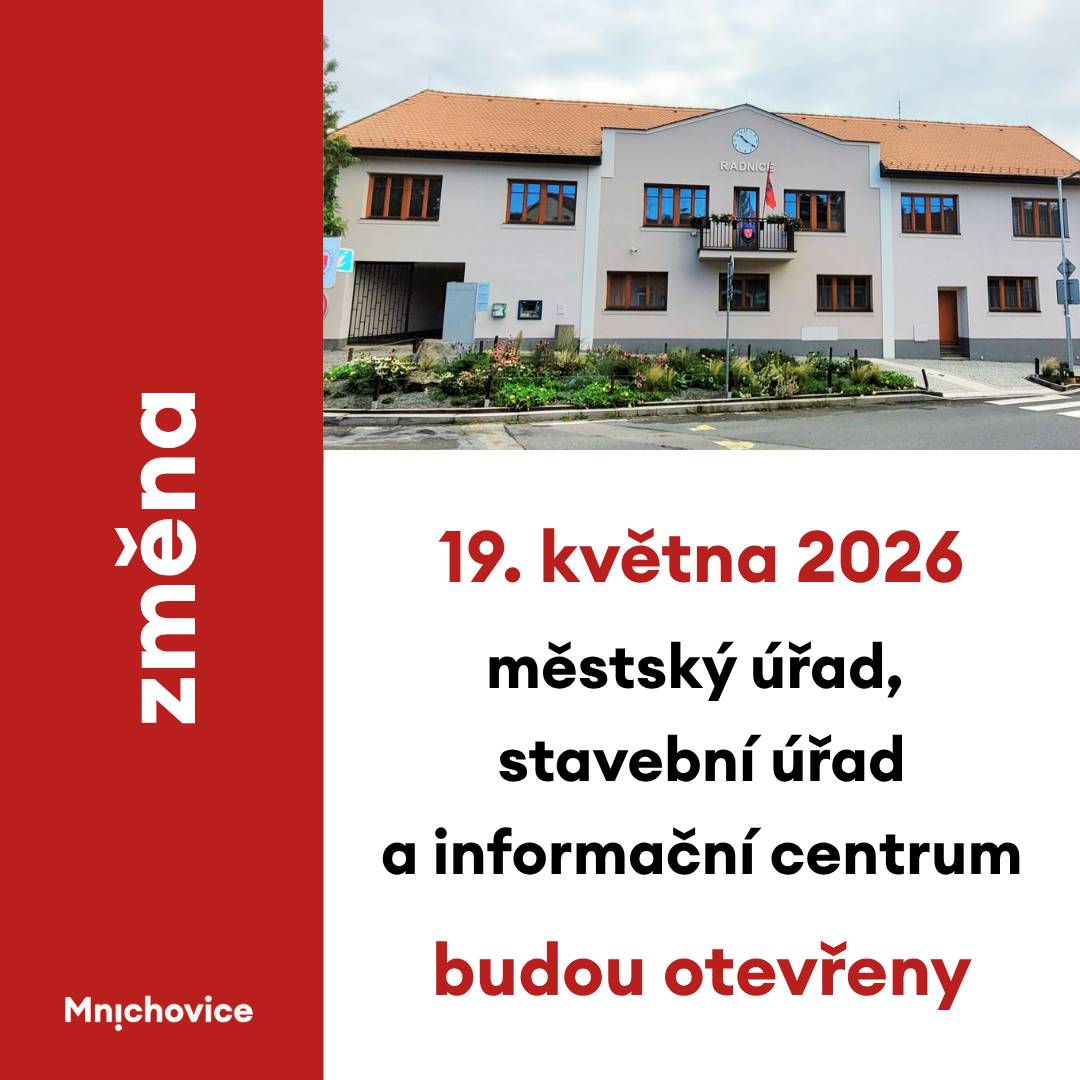 Plánovaná odstávka elektřiny byla zrušena, a proto pro vás budou městský úřad, stavební úřad i informační centrum v úterý 19. 5. 2026 k dispozici v běžných úředních hodinách.