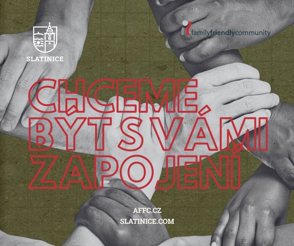 Vážení sousedé, zapojili jsme se do programu Audit Family Friendly Community, jehož cílem je zjistit, co vám v naší obci chybí. Chceme usilovat o zlepšení kvality života pro všechny generace a těšíme se na vaši aktivní účast.