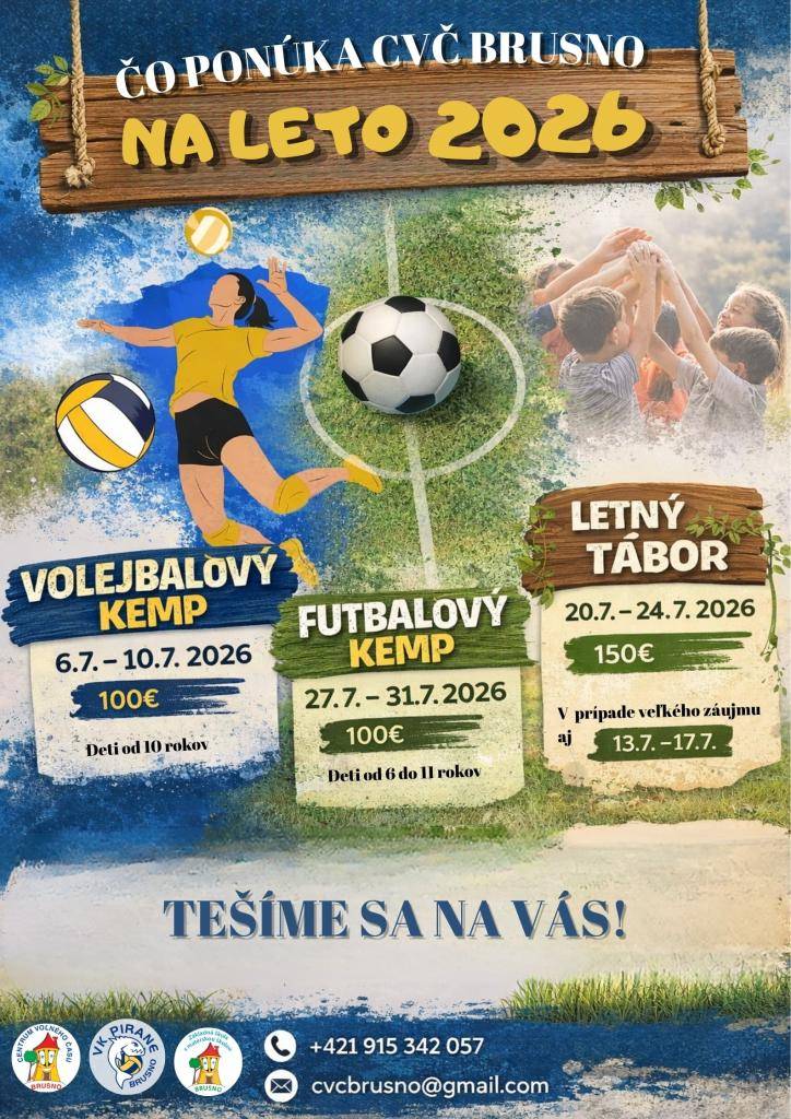 Centrum voľného času Brusno a ZŠ s MŠ Brusno ponúkajú pre deti program cez letné prázdniny 2026