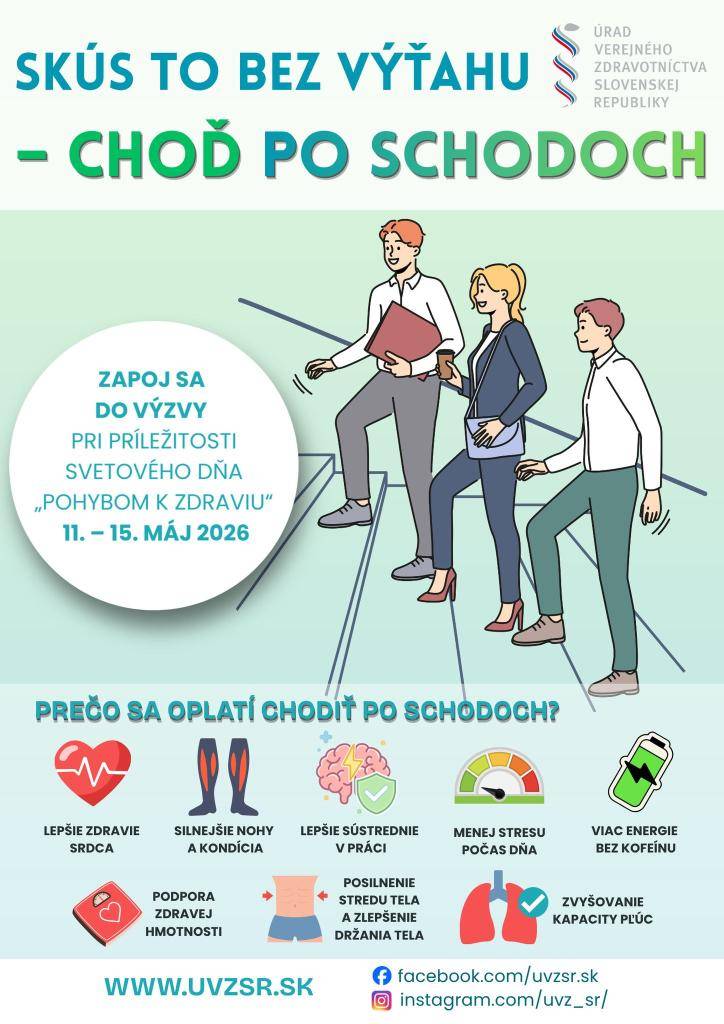 Kampaň, ktorú realizuje RÚVZ pri príležitosti Svetového dňa "Pohybom k zdraviu" od 11. - 15.mája 2026