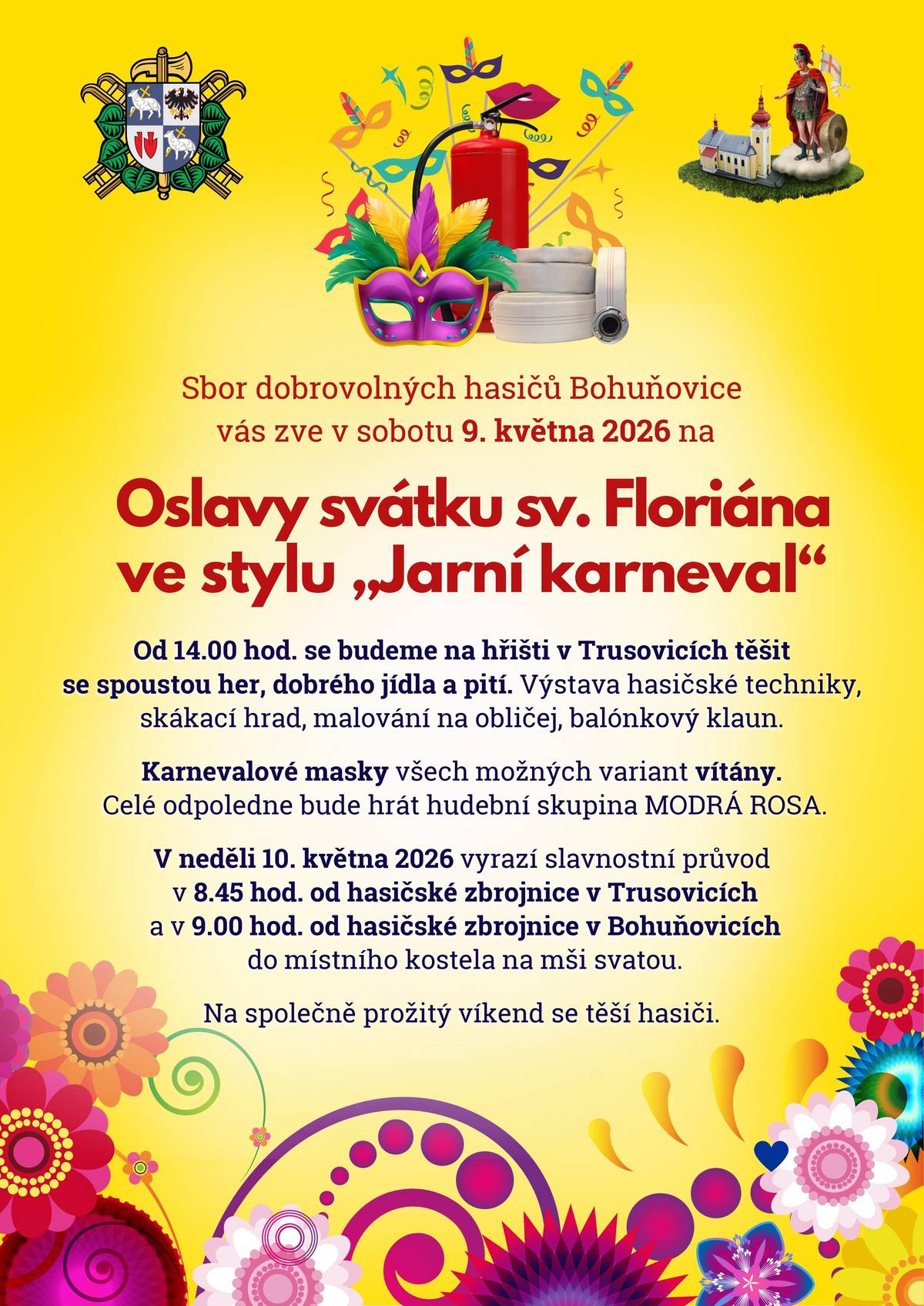 Již dnes odpoledne!  Přijďte se pobavit, dobře najíst a napít. Chybět nebudou pečené makrely ani pivo „Bóňovské hasičák“. Novinkou bude čepované ovocné nealkoholické pivo Nulťák Free – Mango & Malina.