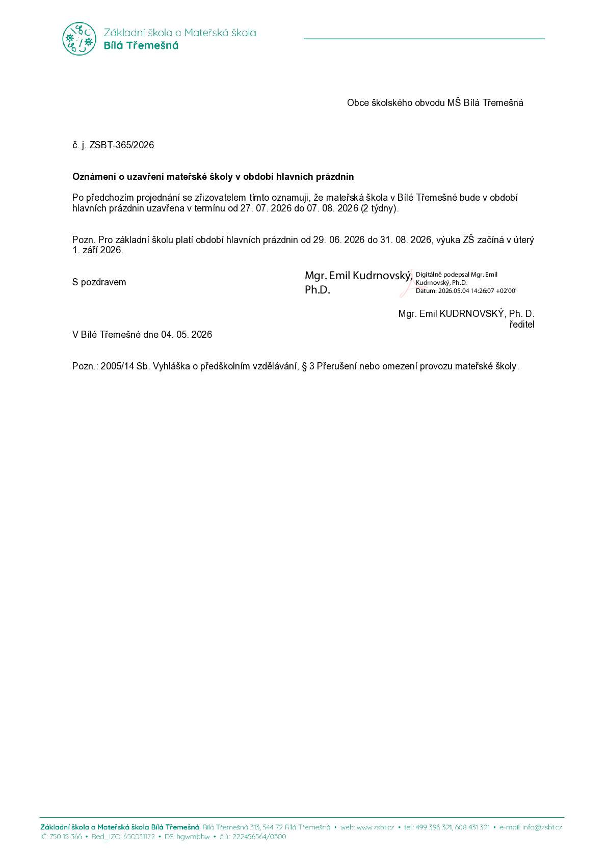 Zveřejňujeme elektronicky nové dokumenty...