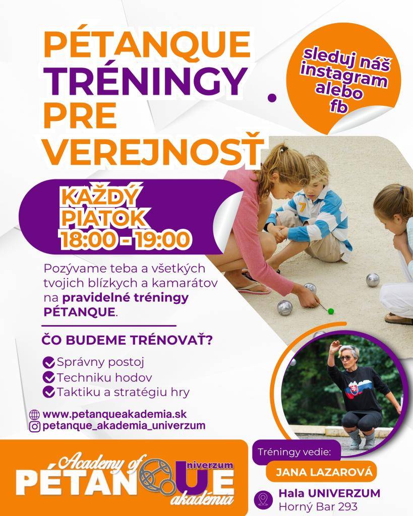 Pozývame vás na pravidelné tréningy Pétanque, kde sa zameriame na správny postoj, techniku hodov a taktiku hry. Pridajte sa k nám a zlepšite svoje zručnosti v tejto zaujímavej hre.