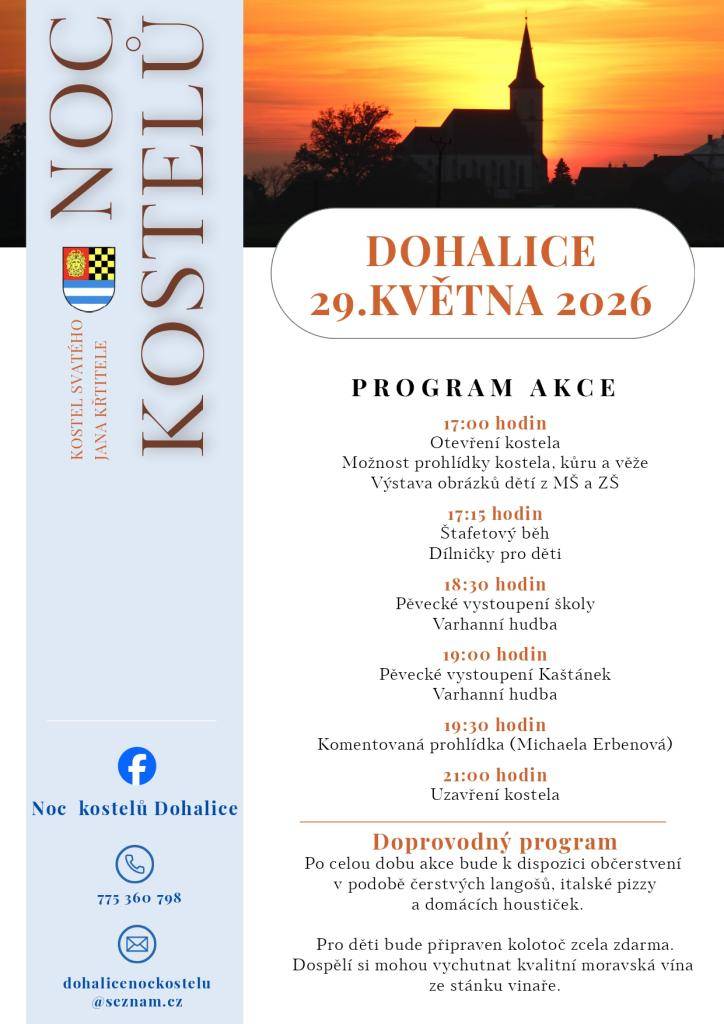 Noc kostelů - Dohalice 29. května 2026